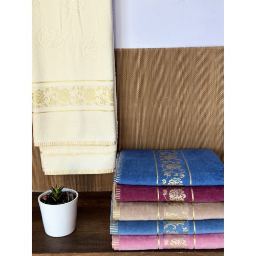 90*150 KADİFE SARIGÜL BANYO HAVLUSU